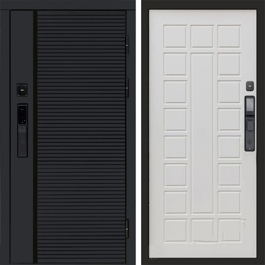 Входная дверь ВДК Блэк Лайн с электронным замком - Престиж Бежевый матовый