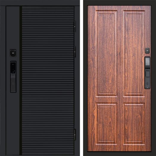 Входная дверь ВДК Блэк Лайн с электронным замком - Орех стандарт