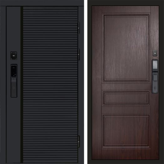 Входная дверь ВДК Блэк Лайн с электронным замком - Класскика Венге