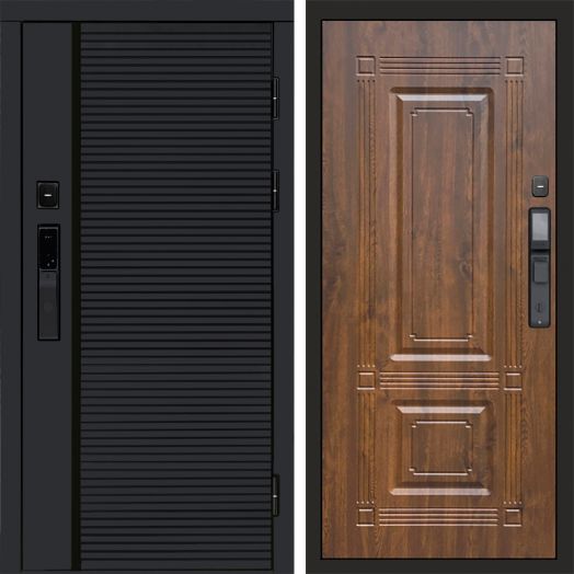 Входная дверь ВДК Блэк Лайн с электронным замком - Мадрид Дуб