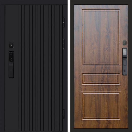 Входная дверь ВДК Твист Блэк с электронным замком - Классика Дуб