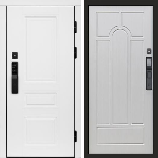 Входная дверь ВДК Орегон Вайт с электронным замком - Арка Лиственница