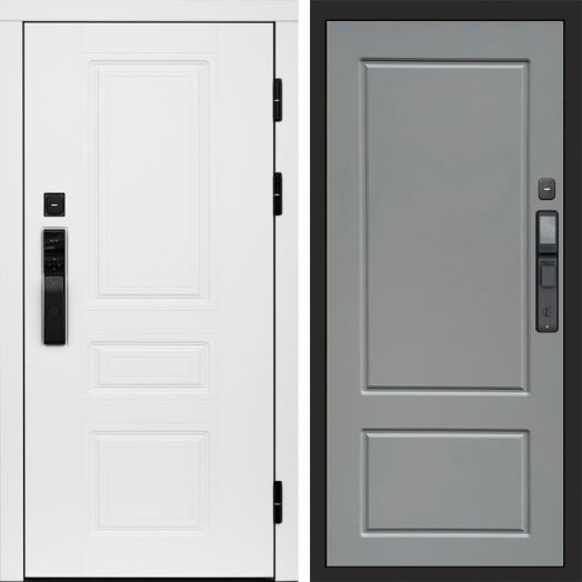 Входная дверь ВДК Орегон Вайт с электронным замком - Марсель Грей софт