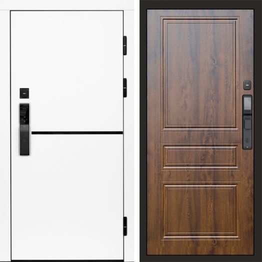 Входная дверь ВДК Тренд Вайт с электронным замком - Классика Дуб