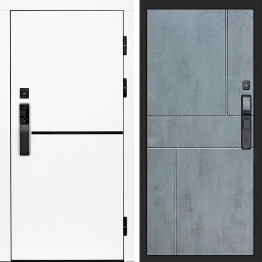 Входная дверь ВДК Тренд Вайт с электронным замком - Горизонт Бетон темный