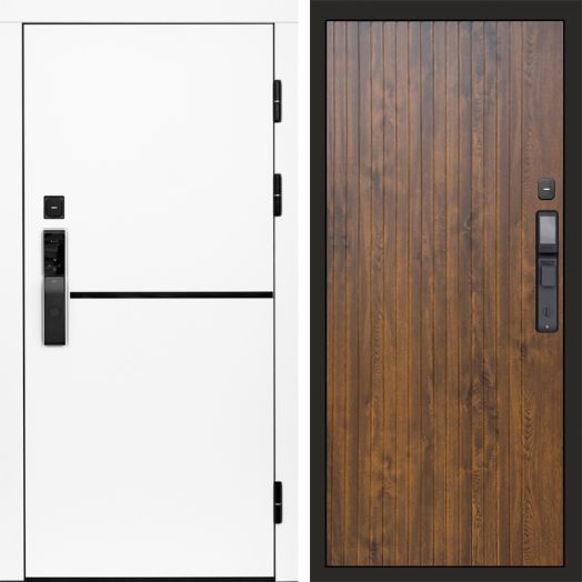 Входная дверь ВДК Тренд Вайт с электронным замком - Flat Дуб