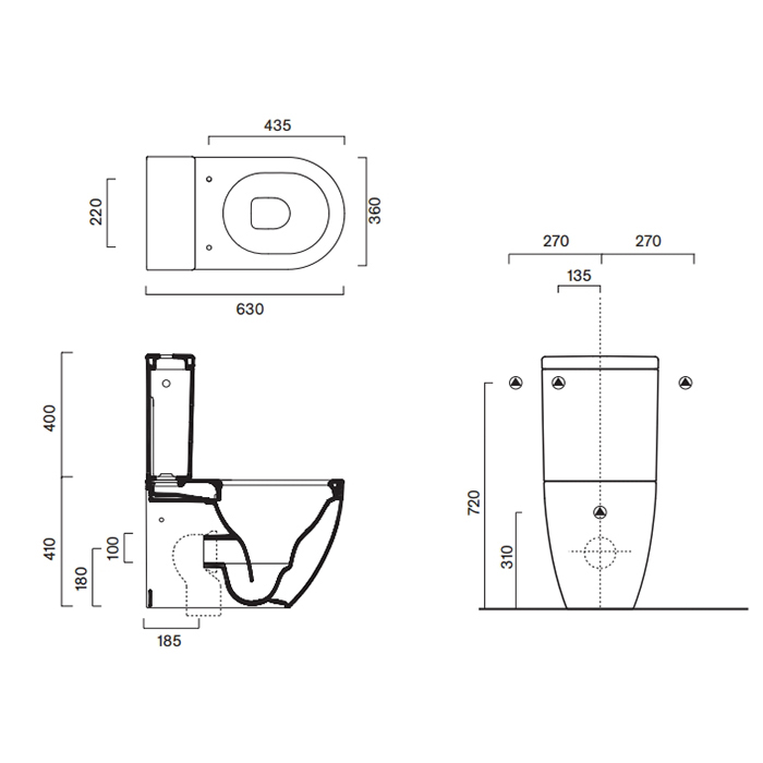Унитаз моноблок Catalano Sfera 515630001 63х36см. безободковый покрытие Cataglaze цвет: белый глянцевый ФОТО
