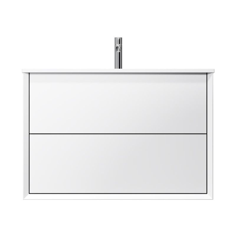 Тумба с умывальником AM.PM Libre, подвесная, 80 см, 2 ящика, белый матовый M60-FHX0802WM-WPC080SWM