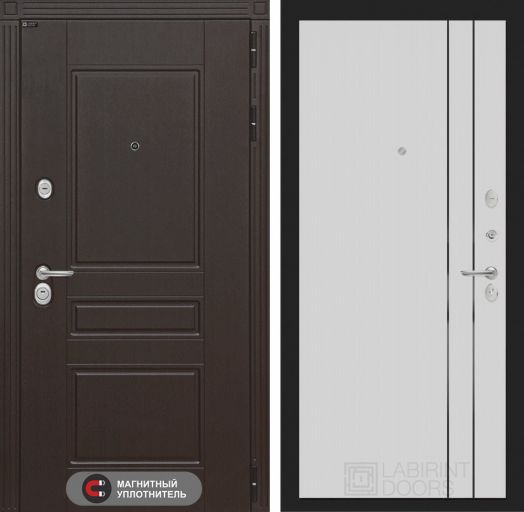 Входная дверь Лабиринт МЕГАПОЛИС - 10 Белый софт рельеф