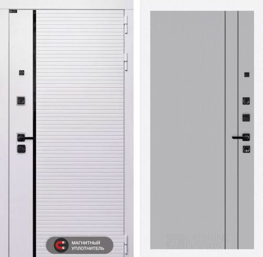 Входная дверь Лабиринт РОЯЛ - 10 Серый софт рельеф