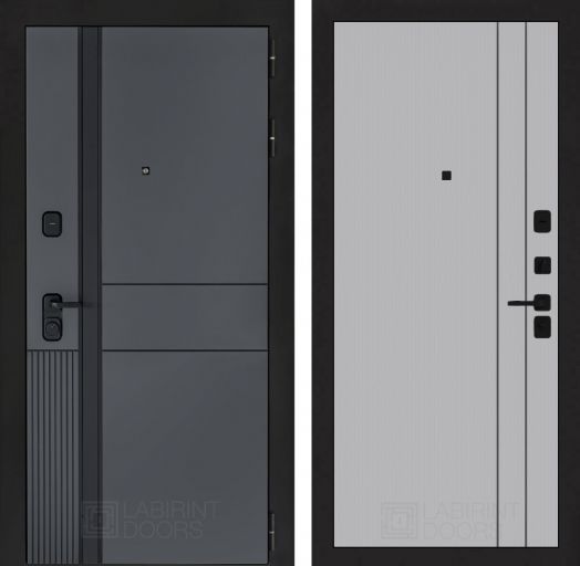 Входная дверь Лабиринт ЭВОЛАБ - 10 Серый софт рельеф