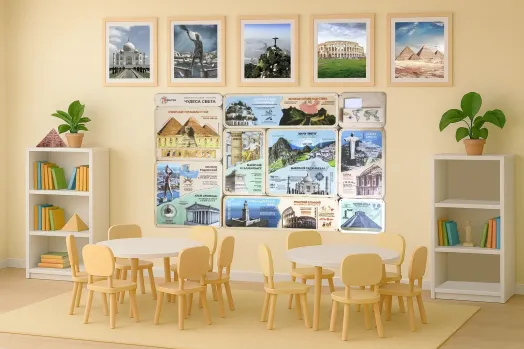 Дидактическая панель Чудеса света