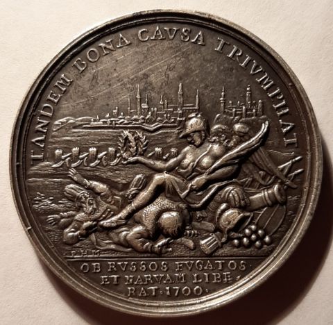 медаль 1700 Швеция Карл XII RARE Победа над Россией UNC Серебро
