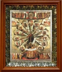 Икона Апостольская проповедь в киоте с басмой Виноградная Лоза (UV-печать)(31087)