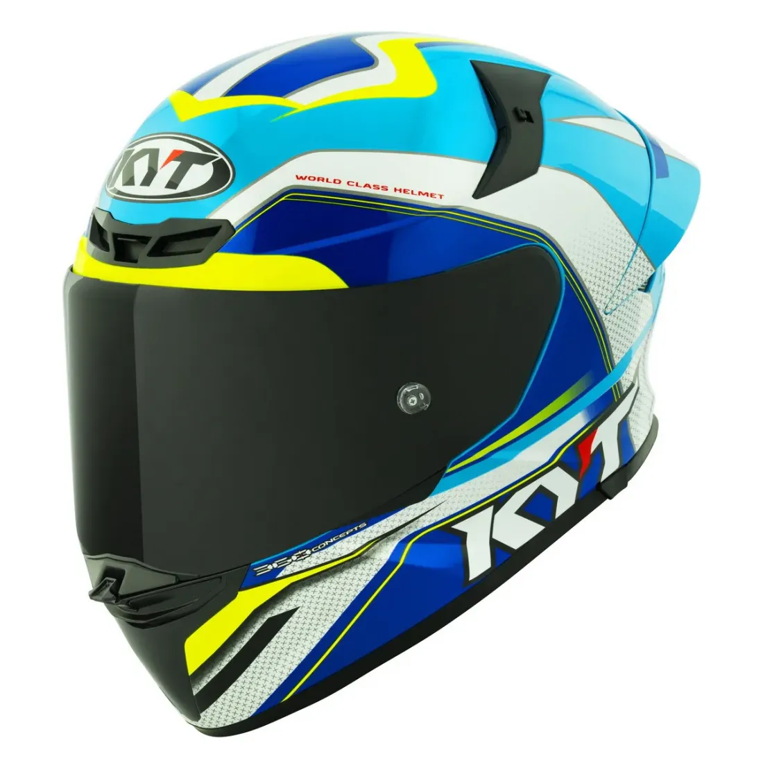 KYT Мотошлем TT-REVO GRAND PRIX, цвет Белый/Синий