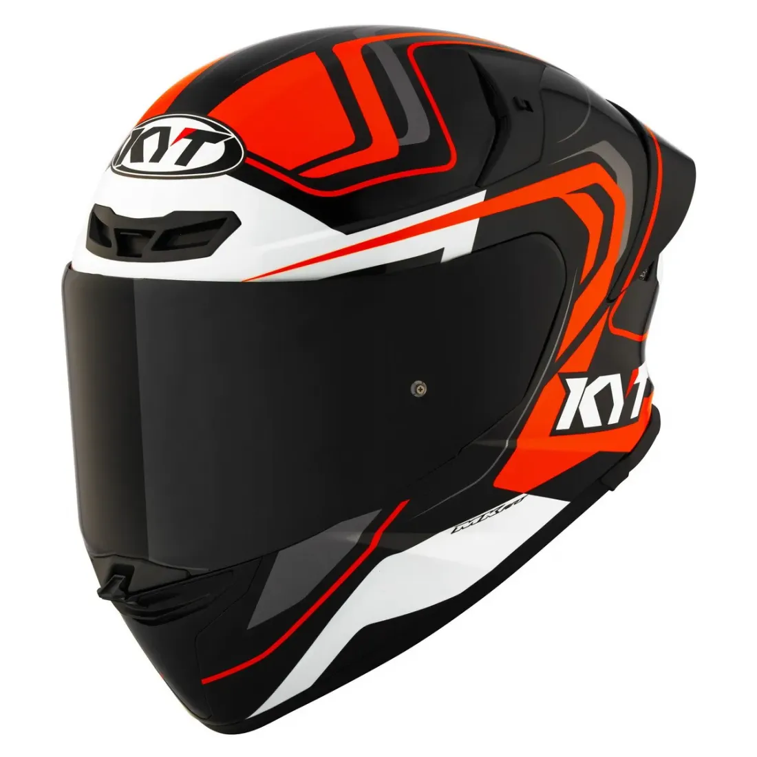 KYT Мотошлем TT-REVO OVERTECH, цвет Черный/Оранжевый