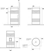 Раковина Kerasan Artwork Barrel 474301 45x90 см схема 2