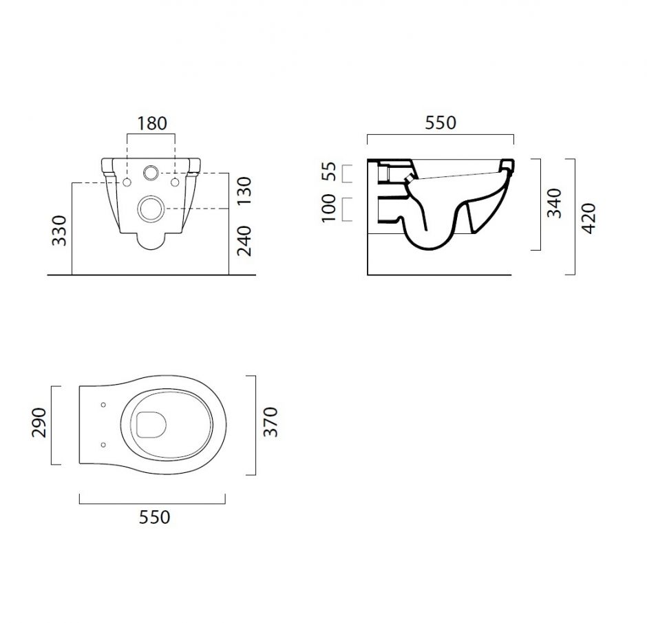 Унитаз подвесной GSI Classic 8712 55х37 ФОТО