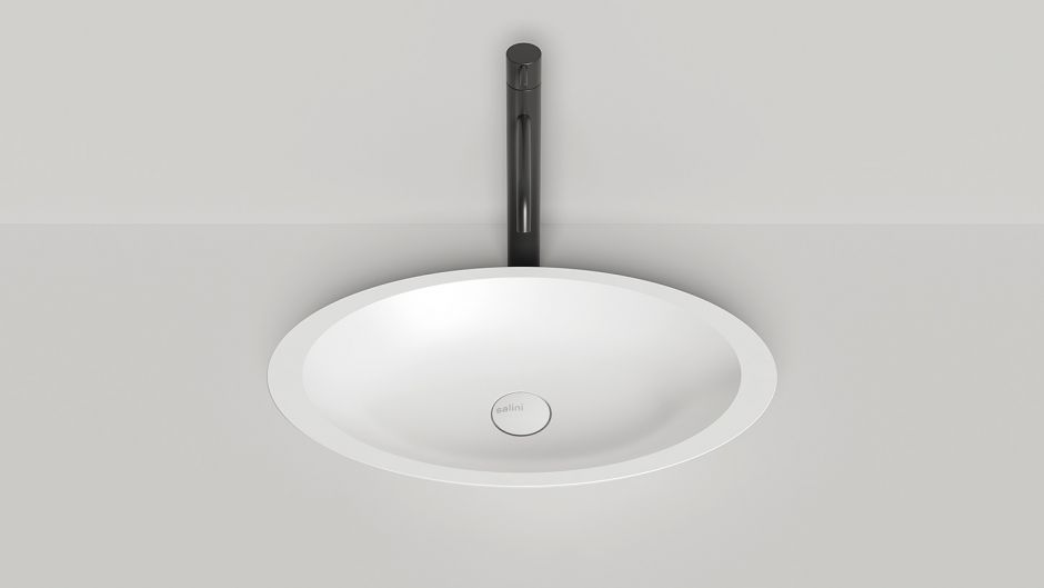 Белая раковина из искусственного камня Salini Callista 102 58x35 см 1101102G ФОТО