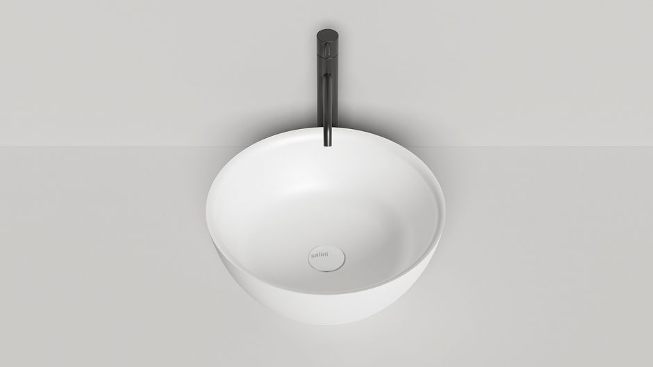 Белая круглая раковина из искусственного камня Salini Alda 310 43x43 см ФОТО