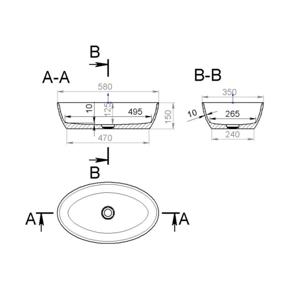 Белая овальная раковина Salini Alda 58х35 ФОТО