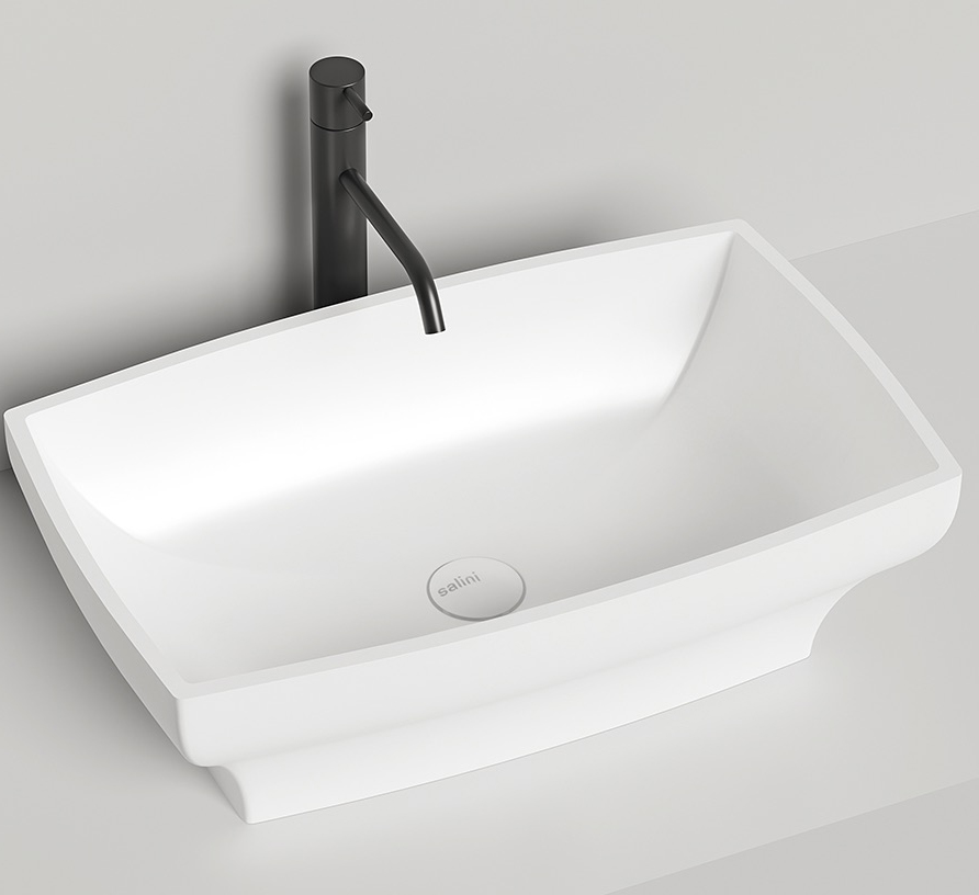 Изображение Белая прямоугольная раковина Salini Gloria 304 60x38 1102204M