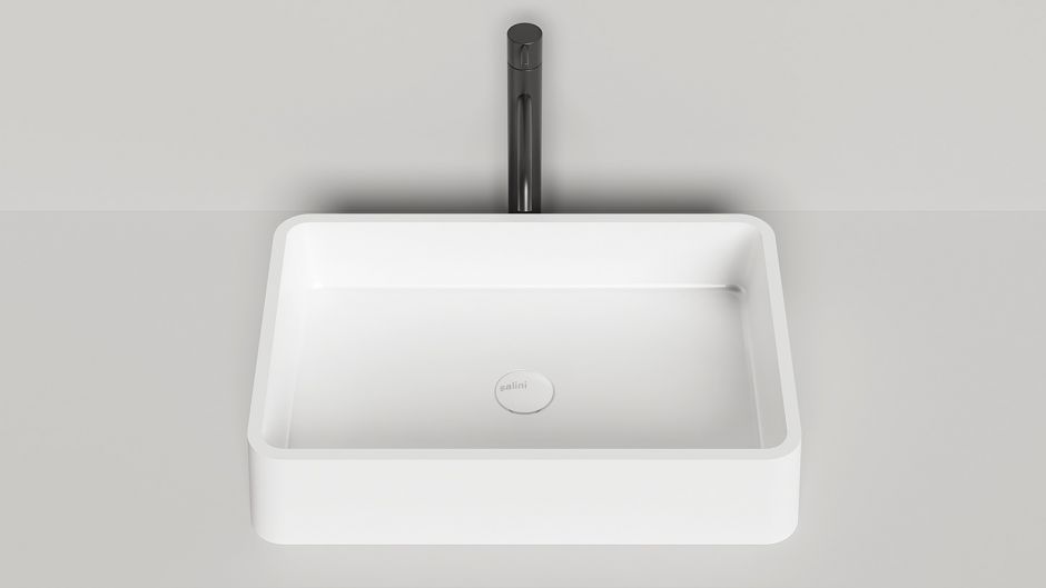 Белая прямоугольная накладная раковина Salini Gloria 307 60x40 1102207M ФОТО