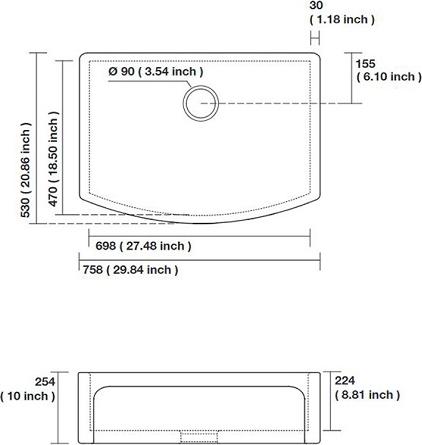 Кухонная мойка Kerasan Hannah Devon 544101 75,8х53 см ФОТО