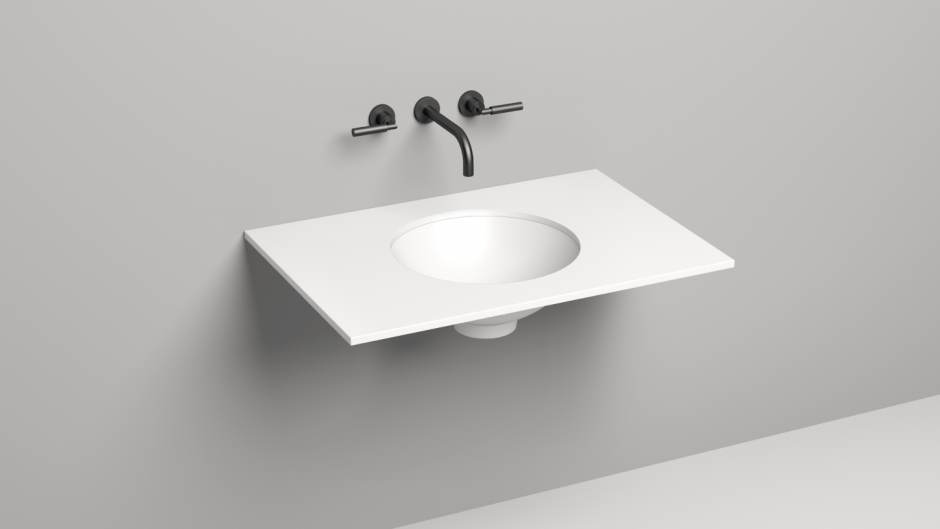 Белая столешница в ванную комнату под раковину Salini Costa 800х500 200121M ФОТО