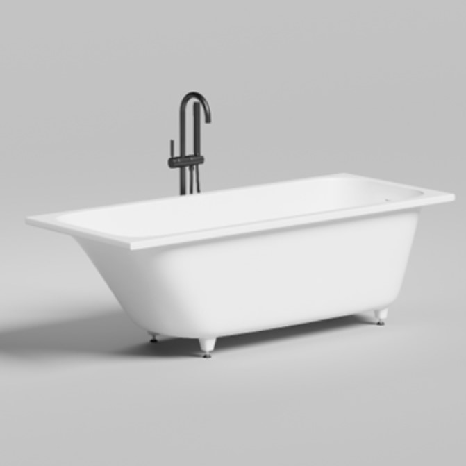 Изображение Белая ванна из искусственного камня Salini Orlanda KIT 170х70 RAL 102111G