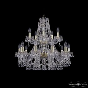 Люстра Хрустальная BOHЕMIА IVЕLЕ CRYSTAL 1409/10+5/240/2D G Золото, Стекло / Богемия Ивеле Кристалл
