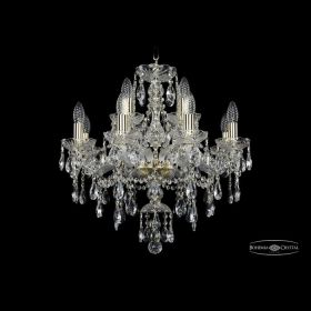Люстра Хрустальная BOHЕMIA IVЕLЕ CRYSTАL 1415/8+4/200 G Золото, Стекло / Богемия Ивеле Кристалл