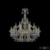 Люстра Хрустальная BOHЕMIA IVЕLЕ CRYSTАL 1409/12+6/300/XL-95 G Золото, Стекло / Богемия Ивеле Кристалл