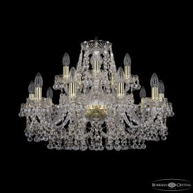 Люстра Хрустальная BOHЕMIА IVЕLЕ CRYSTAL 1409/10+5/240 G Золото, Стекло / Богемия Ивеле Кристалл