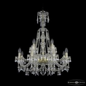 Люстра Хрустальная BOHЕMIA IVЕLЕ CRYSTAL 1410/8+4/240/XL-80 G V0300 Золото, Стекло / Богемия Ивеле Кристалл