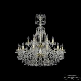 Люстра Хрустальная BOHЕMIA IVЕLЕ CRYSTАL 1409/12+6/300/XL-94/2D G Золото, Стекло / Богемия Ивеле Кристалл