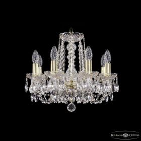 Люстра Хрустальная BOHЕMIА IVЕLЕ CRYSTAL 1402/8/141 G Золото, Стекло / Богемия Ивеле Кристалл