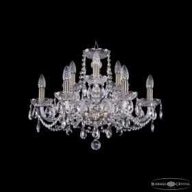 Люстра Хрустальная BOHЕMIА IVЕLЕ CRYSTAL 1402/6+3/195 PA Патина, Стекло / Богемия Ивеле Кристалл