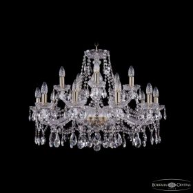 Люстра Хрустальная BOHЕMIА IVЕLЕ CRYSTAL 1413/10+5/300 PA Патина, Стекло / Богемия Ивеле Кристалл