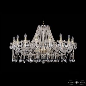 Люстра Хрустальная BOHЕMIA IVЕLЕ CRYSTAL 1413/18/400 G Золото, Стекло / Богемия Ивеле Кристалл