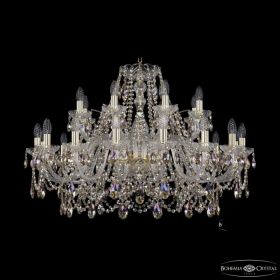 Люстра Хрустальная BOHЕMIА IVЕLЕ CRYSTAL 1411/16+8/360 G R801 Золото, Стекло / Богемия Ивеле Кристалл
