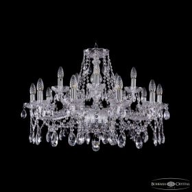 Люстра Хрустальная BOHЕMIА IVЕLЕ CRYSTAL 1413/10+5/300 NI Никель, Стекло / Богемия Ивеле Кристалл