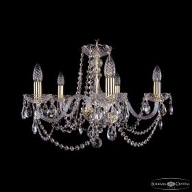 Люстра Хрустальная BOHEMIА IVЕLЕ CRYSTAL 1402/5/195 G Золото, Стекло / Богемия Ивеле Кристалл