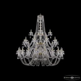 Люстра Хрустальная BOHEMIА IVЕLЕ CRYSTAL 1402/20+10+5/530/3D G Золото, Стекло / Богемия Ивеле Кристалл