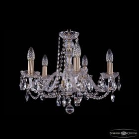 Люстра Хрустальная BOHEMIА IVЕLЕ CRYSTAL 1402/5/160 PA Патина, Стекло / Богемия Ивеле Кристалл