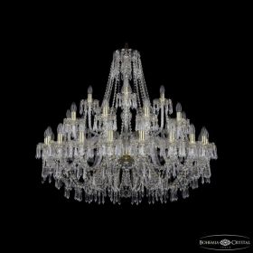 Люстра Хрустальная BOHEMIА IVЕLЕ CRYSTAL 1403/20+10+5/400 G Золото, Стекло / Богемия Ивеле Кристалл