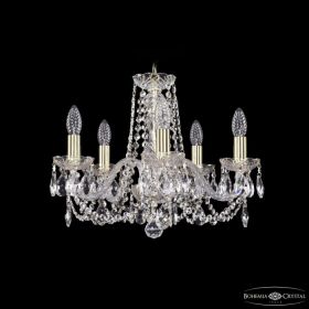 Люстра Хрустальная BOHEMIА IVЕLЕ CRYSTAL 1402/5/160 G Золото, Стекло / Богемия Ивеле Кристалл