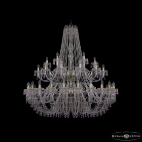 Люстра Хрустальная BOHEMIA IVELЕ CRYSTAL 1410/24+12+6/530/2D G V7010 Золото, Стекло / Богемия Ивеле Кристалл