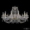 Люстра Хрустальная BOHEMIA IVELЕ CRYSTAL 1402/12/300 G LEAFS Золото, Металл, Стекло / Богемия Ивеле Кристалл