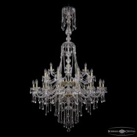 Люстра Хрустальная BOHEMIA IVELЕ CRYSTAL 1415/16+8+4/400/XL-185/2D G  Золото, Стекло / Богемия Ивеле Кристалл